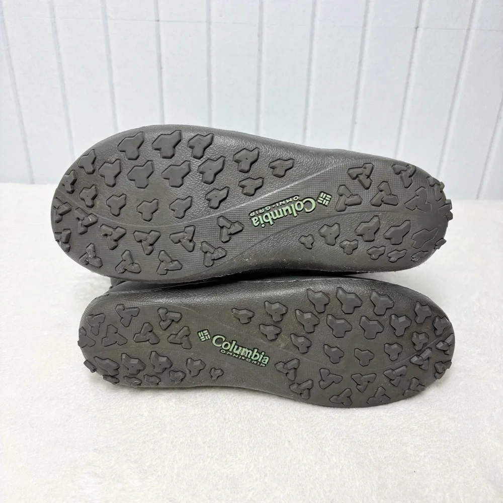 Columbia Charcoal Gray‎ blue Quilted Women's waterproof Boots Size 8